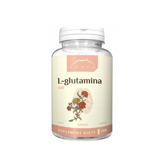 Nanga L-GLUTAMINA 600mg wparcie ODPORNOŚĆ REGENERACJA MIĘŚNI 100 kapsułek