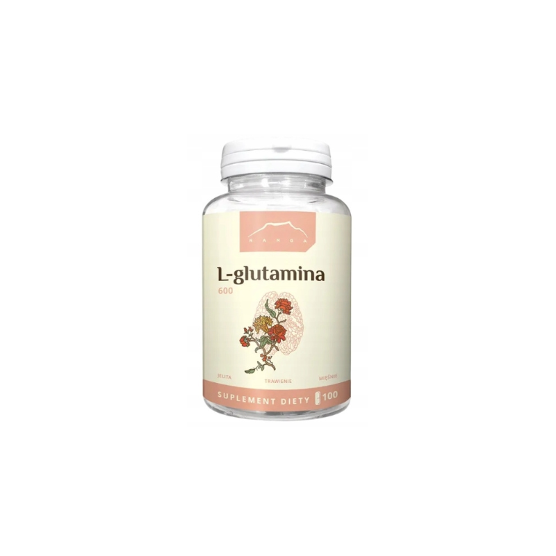 Nanga L-GLUTAMINA 600mg wparcie ODPORNOŚĆ REGENERACJA MIĘŚNI 100 kapsułek