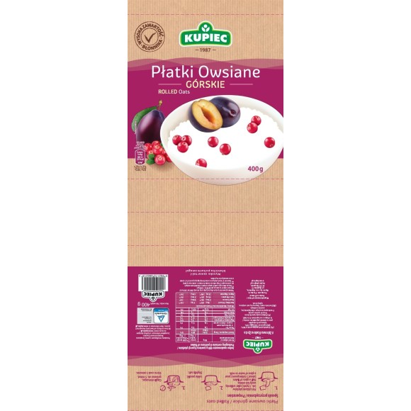 Kupiec PŁATKI OWSIANE GÓRSKIE 400g 0,4KG
