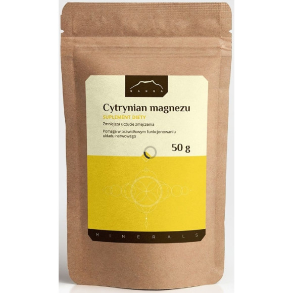 NANGA CYTRYNIAN MAGNEZU w proszku proszek MAGNEZ 50g  wsparcie UKŁAD NERWOWY
