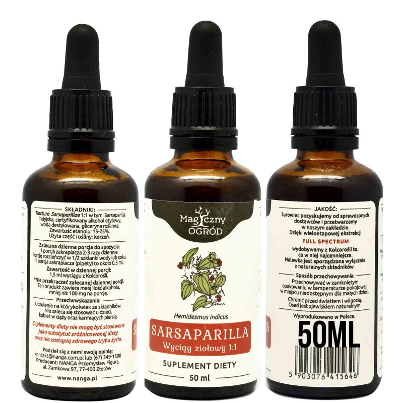 NANGA SARSAPARILLA  50ml  wsparcie: UKŁAD NERWOWY STAWY ODTRUWANIE