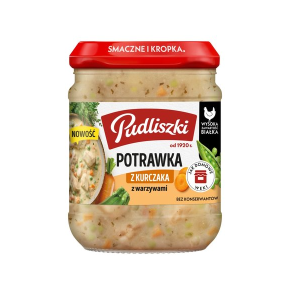 Pudliszki POTRAWKA Z KURCZAKA W ŚMIETANIE Z WARZYWAMI  440 G