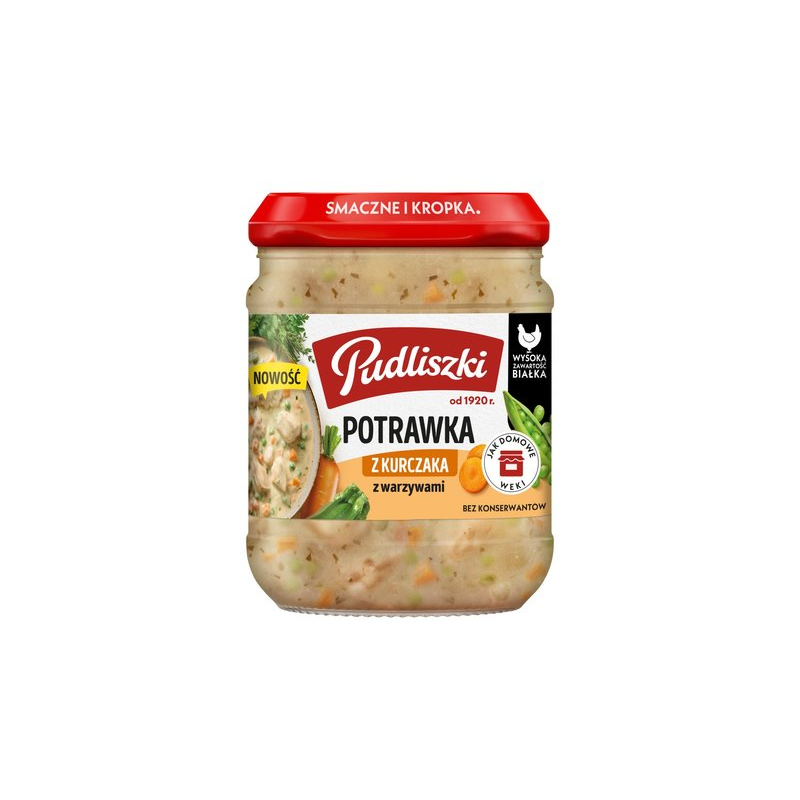 Pudliszki POTRAWKA Z KURCZAKA W ŚMIETANIE Z WARZYWAMI  440 G