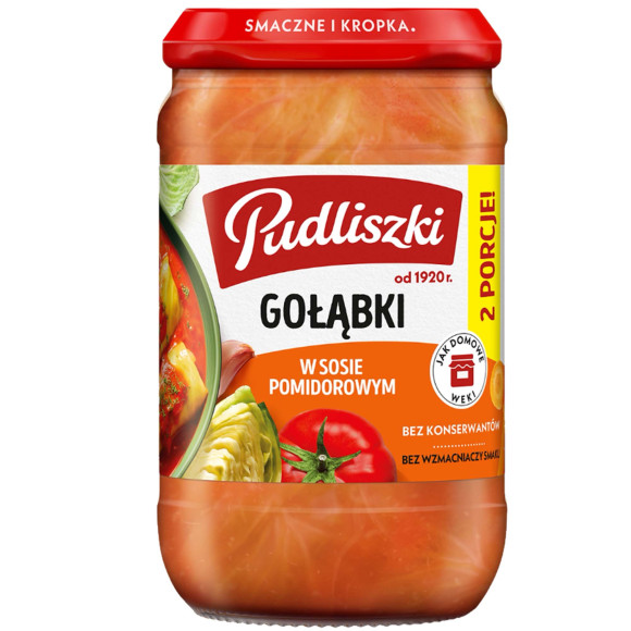 Pudliszki GOŁĄBKI  W SOSIE POMIDOROWYM gotowe danie mięsne SŁOIK 610g