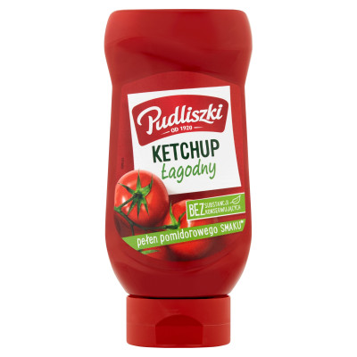 PUDLISZKI KETCHUP ŁAGODNY Z POLSKICH POMIDORÓW bez konserwantów 480g 0,48KG