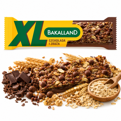 BAKALLAND BATON ZBOŻOWY XL CZEKOLADA I ZBOŻA 55G