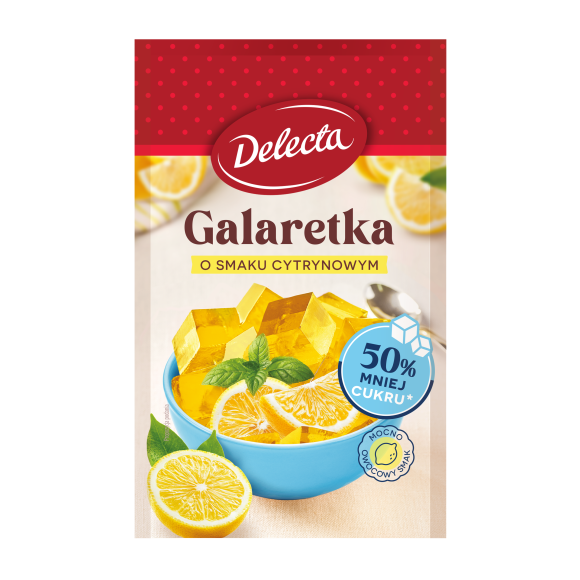 Delecta GALARETKA CYTRYNOWA smak cytrynowy 50% MNIEJ CUKRU 36G 