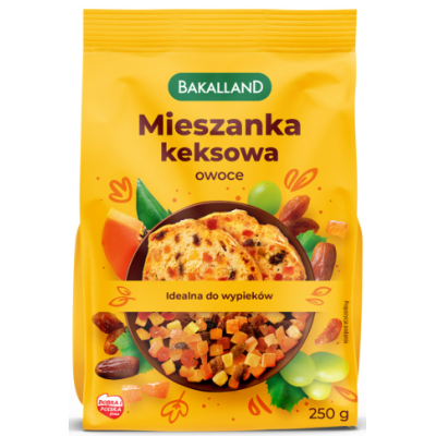 Bakalland MIESZANKA KEKSOWA owoce IDEALNE DO WYPIEKÓW 250G