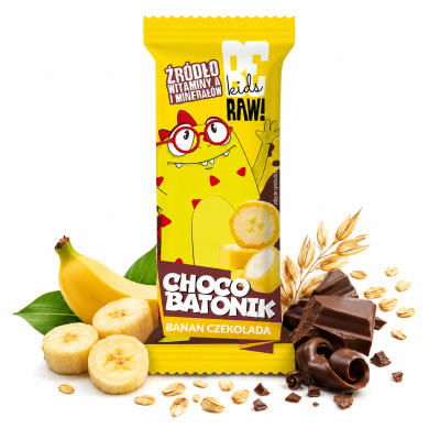 BeRaw Kids CHOCO BATONIK Banan Czekolada 25g 