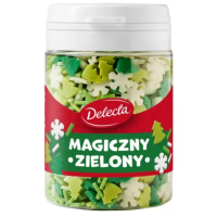 Delecta MAGICZNY ZIELONY Mix DEKORACJI ŚWIĄTECZNYCH DO CIAST posypki 48g