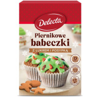 Delecta PIERNIKOWE BABECZKI Z LUKREM I POSYPKĄ + papilotki 360g 12 porcji 