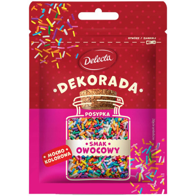 Delecta DEKORADA posypka mocno kolorowa SMAK OWOCOWY 35g dekoracje wypieków
