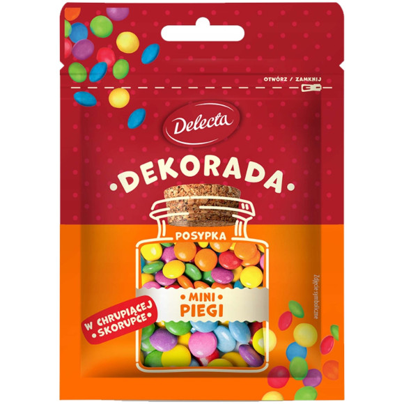 Delecta DEKORADA posypka KOLOR. MINI PIEGI w chrup.skorupce 30g 