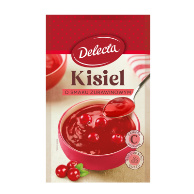 Delecta KISIEL ŻURAWINOWY bez dodatku cukru smak żurawinowy  38g 