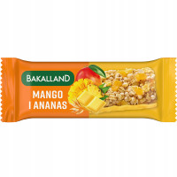 Bakalland BATON MUSLI MANGO I ANANAS Z POLEWĄ MANGO 40g KRÓTKA DATA