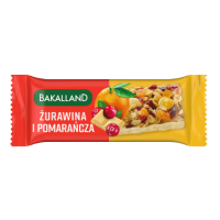 BA! BATON zdrowy zbożowy ŻURAWINA & POMARAŃCZA 40g BAKALLAND KRÓTKA DATA 