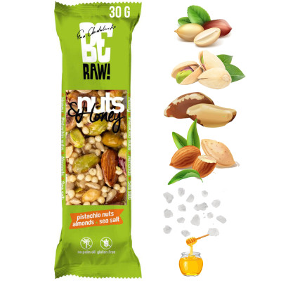 BATON BERAW NUTS & HONEY BAR pistacje migdały KRÓTKA DATA 