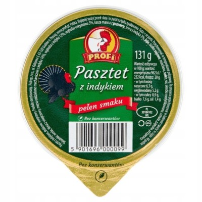 PASZTET DROBIOWO-WIEPRZOWY Z INDYKIEM bez konserwantów 131g