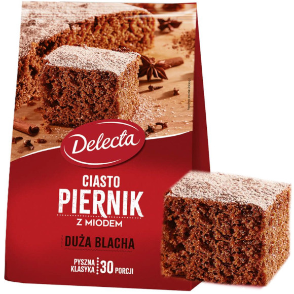 Delecta PIERNIK Z MIODEM DUŻA BLACHA 680g 30 porcji ciasto 