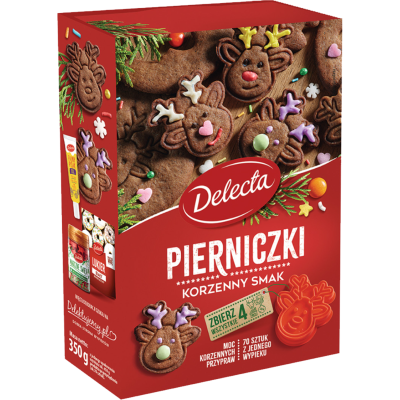 Delecta PIERNICZKI KORZENNE 350g + STEMPEL mieszanka na 70 pierniczków
