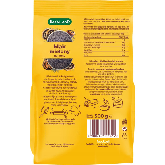 MAK MIELONY PARZONY 500G 0.5KG bakalland IDEALNY DO WYPIEKÓW