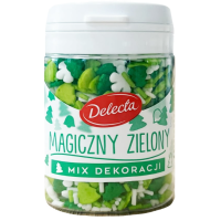 Delecta MAGICZNY ZIELONY Mix DEKORACJI ŚWIĄTECZNYCH DO CIAST posypki 55g