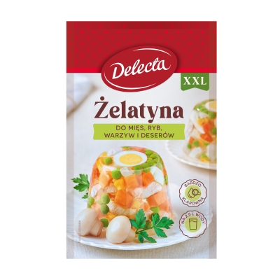 DELECTA ŻELATYNA DO MIĘS WARZYW DESERÓW 50g DUŻE OPAKOWNIE na 2,5 L WODY