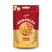 POSYPKA KROPELKI BIAŁA CZEKOLADA DEKO. DO CIAST TORTÓW 80g KRÓTKA DATA