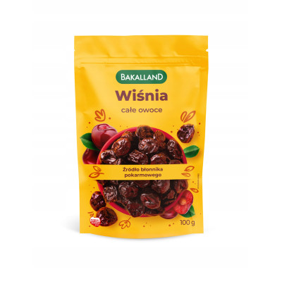 WIŚNIA KANDYZOWANA całe owoce 100g Wiśnie Kandyzowane KRÓTKA DATA