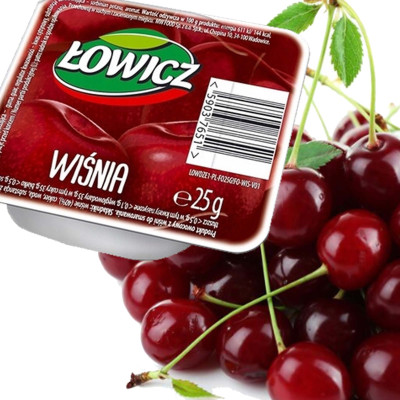 Łowicz PRZYSMAK OWOCOWY Z WIŚNI dżem konfitura wiśniowa małe opakowanie 25g