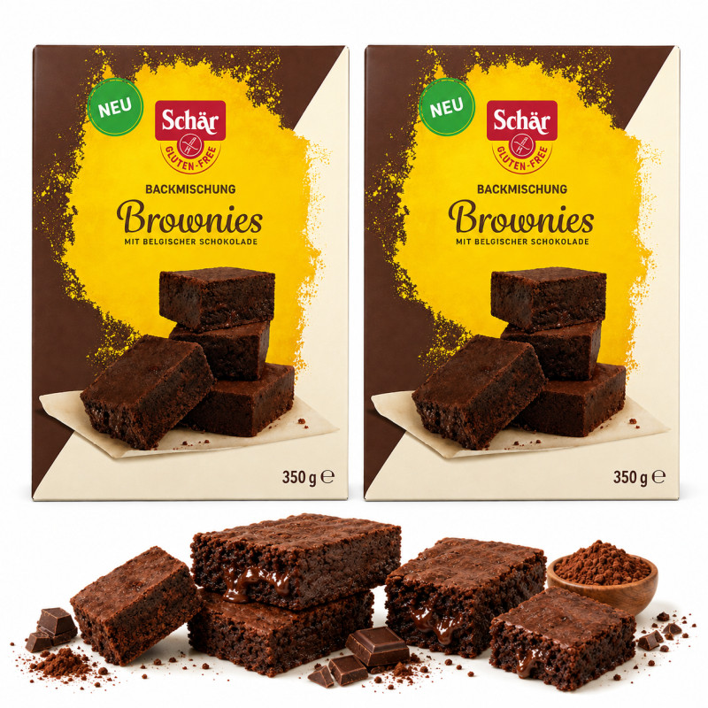 Schar BROWNIES MIESZANKA BEZGLUTENOWA do wypieku ciasta 350g x2 = 0,7kg