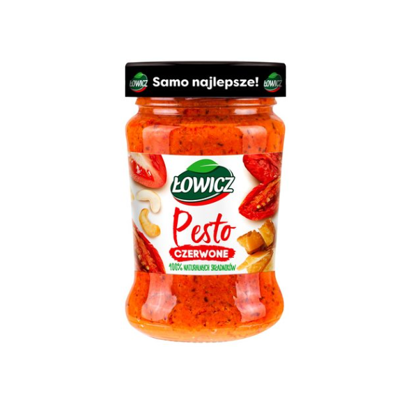 Łowicz PESTO CZERWONE Z ORZECHAMI ARACHID. i WŁOSKIMI SERAMI 180g 