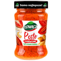 Łowicz PESTO CZERWONE Z ORZECHAMI ARACHID. i WŁOSKIMI SERAMI 180g 