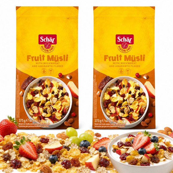 Schar MUSLI FRUIT MUSLI ZBOŻOWE Z OWOCAMI BEZGLUTENOWE 375g x2 = 0,75kg