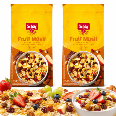 Schar MUSLI FRUIT MUSLI ZBOŻOWE Z OWOCAMI BEZGLUTENOWE 375g x2 = 0,75kg