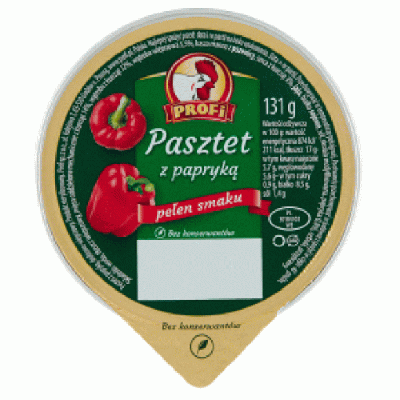 PASZTET DROBIOWO-WIEPRZOWY Z PAPRYKĄ PAPRYKOWY bez