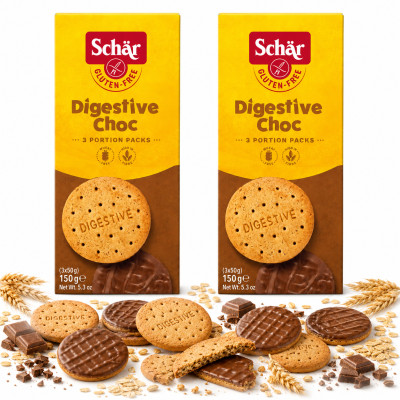 Schar CIASTKA CZEKOLADOWE DIGESTIVE CHOC BEZGLUTENOWE 3x50G 150G x2 = 0,3KG