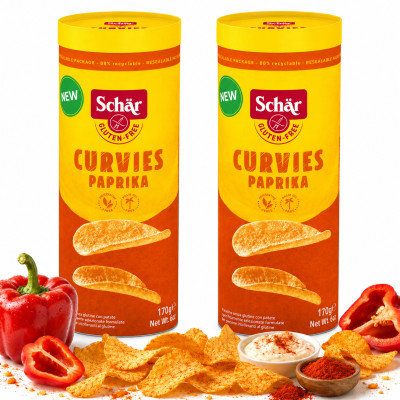 Schar CHIPSY ZIEMNIACZANE PAPRYKOWE BEZGLUTENOWE 170Gx2=0,34KG KRÓTKA DATA