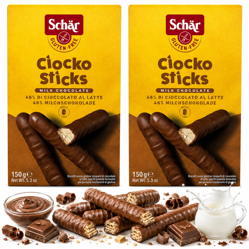 Schar PALUSZKI CIOCKO STICKS w mlecznej czekoladzie bez glutenu 150Gx2=0,3KG