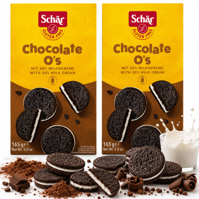 Schar CHOCOLATE OS MARKIZY BEZGLUTENOWE KAKAOWE Z KREMEM 165G x2 = 0,33KG