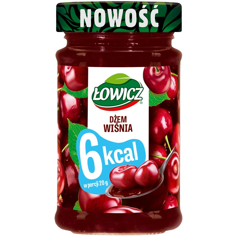 Łowicz DŻEM bez cukru ZERO wiśnia niskokaloryczny 6KCAL 200G