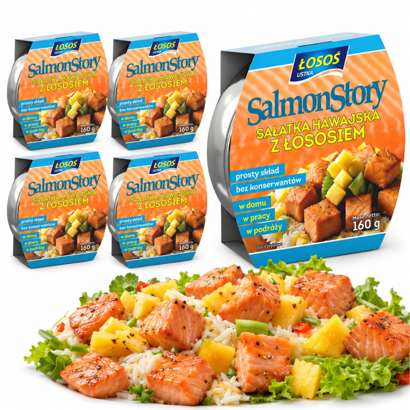 Łosoś Ustka APPETI TUNA SAŁATKA Z ŁOSOSIEM HAWAJSKA 160g x5 = 0,8kg