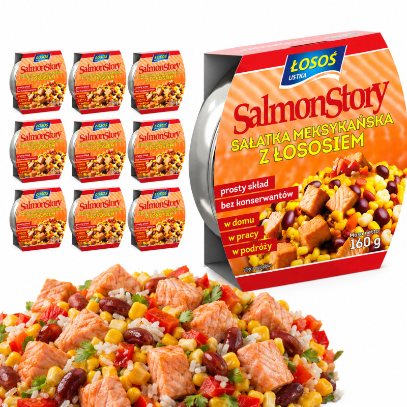 Łosoś Ustka APPETI TUNA SAŁATKA Z ŁOSOSIEM MEKSYKAŃSKA 160g x10 = 1,6kg