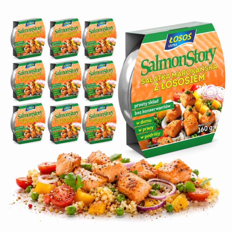 Łosoś Ustka APPETI TUNA SAŁATKA Z ŁOSOSIEM MAROKAŃSKA 160g x10 = 1,6kg
