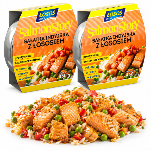 Łosoś Ustka APPETI TUNA SAŁATKA Z ŁOSOSIEM INDYJSKA 160g x2 = 0,32kg