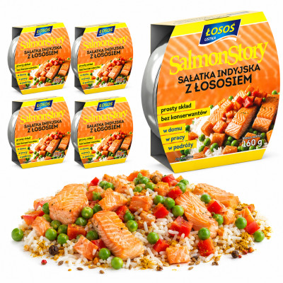 Łosoś Ustka APPETI TUNA SAŁATKA Z ŁOSOSIEM INDYJSKA 160g x5 = 0,8kg