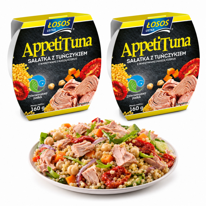 Łosoś Ustka APPETI TUNA SAŁATKA Z TUŃCZYKA Z WARZYWAMI 160g x2 = 0,32kg
