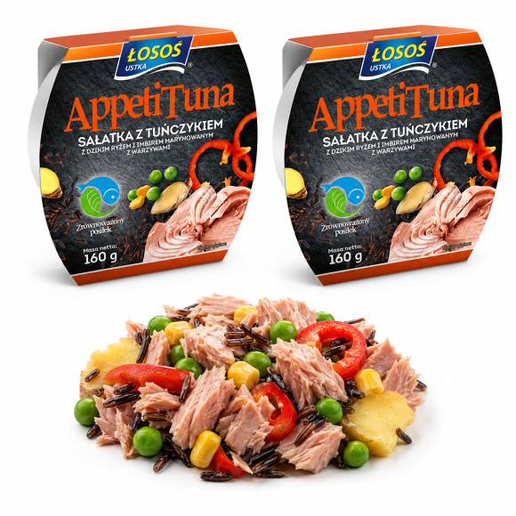 Łosoś Ustka APPETI TUNA SAŁATKA Z TUŃCZYKA Z DZIKIM RYŻEM IMBIR 160g x2 = 0,32kg