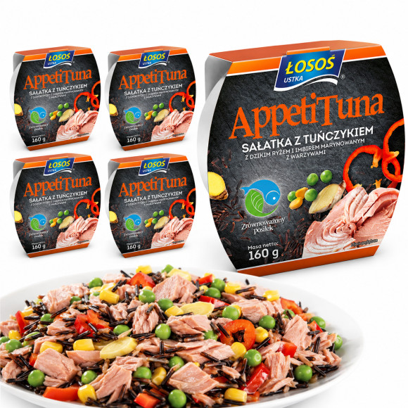 Łosoś Ustka APPETI TUNA SAŁATKA Z TUŃCZYKA Z DZIKIM RYŻEM IMBIR 160g 5 = 0,8kg