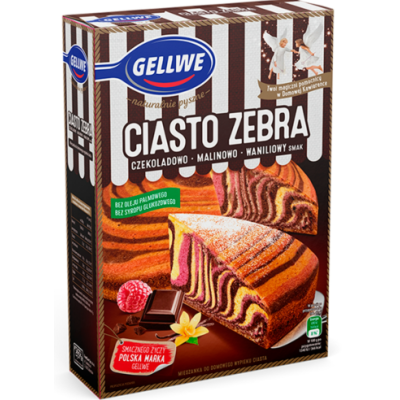 Gellwe CIASTO ZEBRA GOTOWA MIESZANKA DO WYPIEKU 438G 